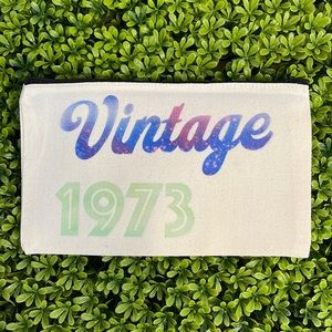 Vintage 1973 Small Cosmetic Tote | Canvas